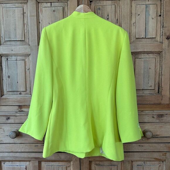 Clara Clara by Vinette Size 14 Neon Yellow Lime Green Blazer Evening Jacket - Picture 11 of 15